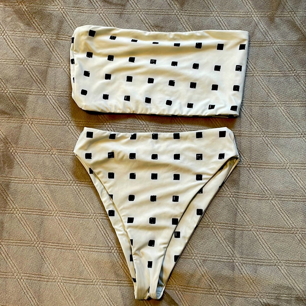 Stone Fox Swim Bandeau Top and High Rise Bottom Set